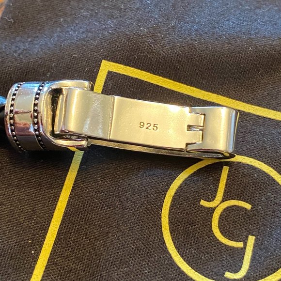 Stylish 925 Sterling Silver Leather Bracelet - Picture 10 of 14